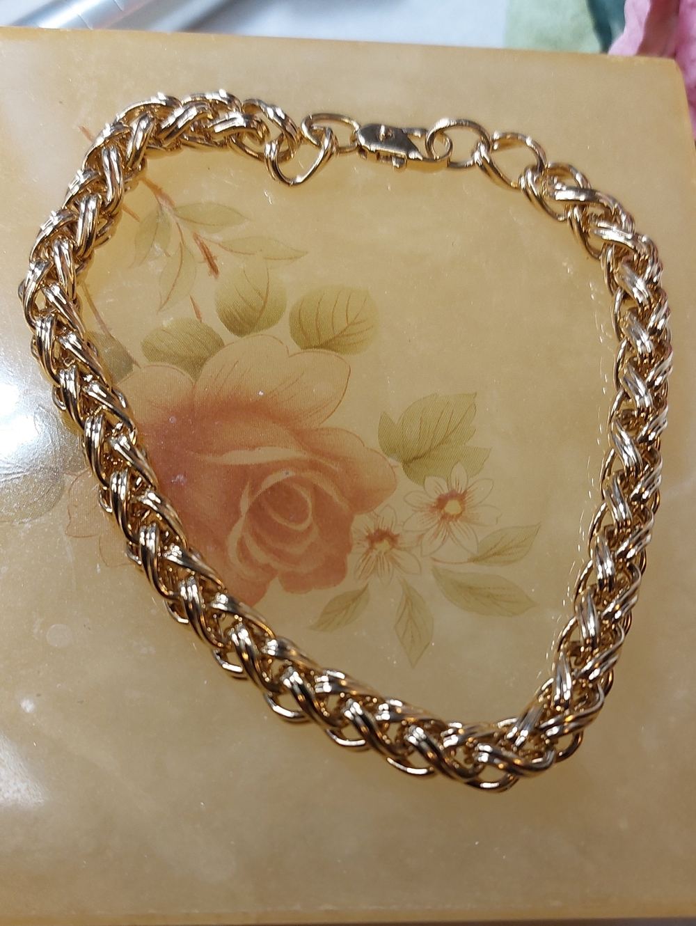 Gold Plated Basket Weave Bracelet Or Ankle Bravelet Mens Womans - Picture 4 of 7